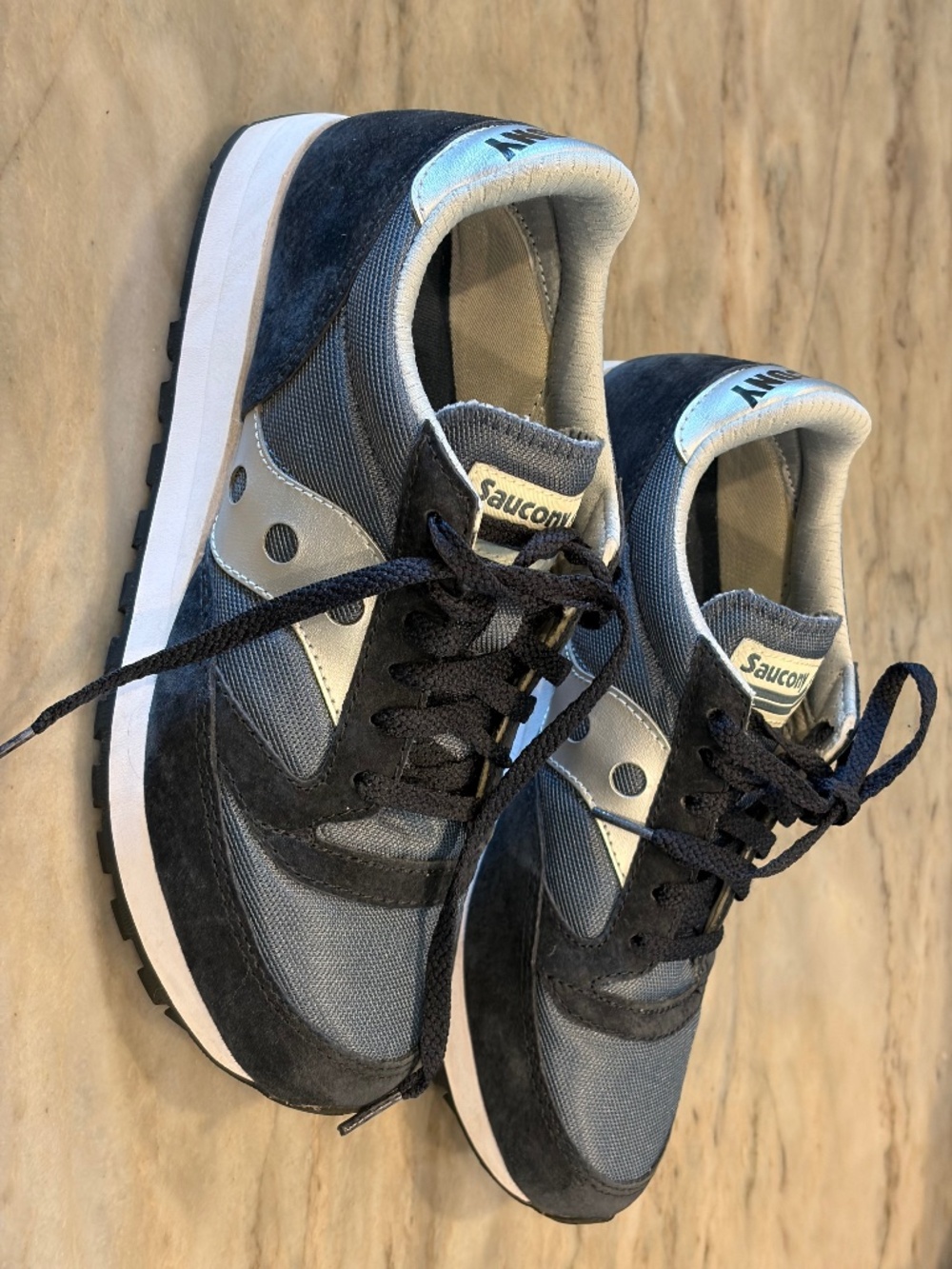 Saucony navy and silver sneaker
